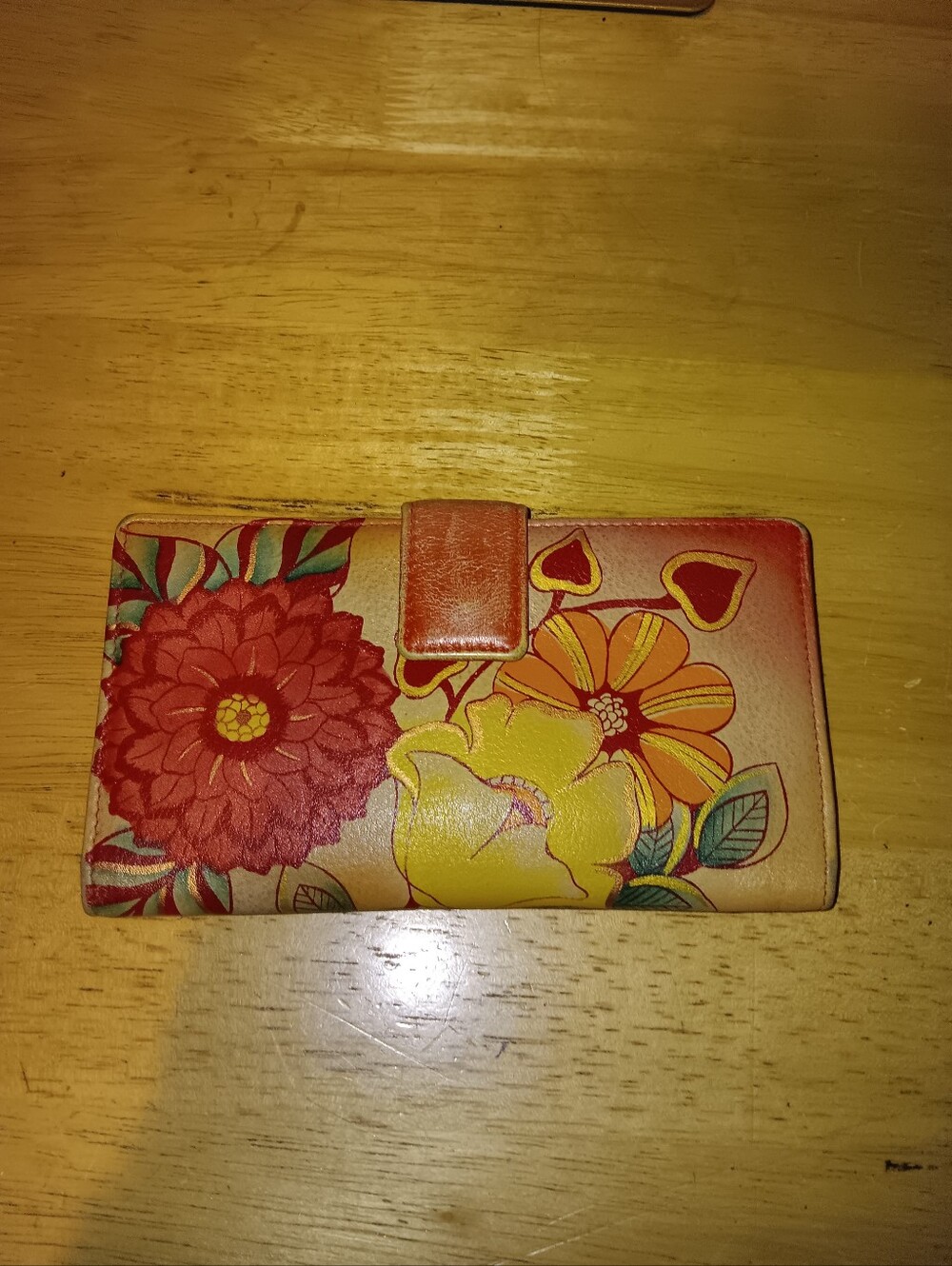 Anuschka Hand Painted Leather Wallet